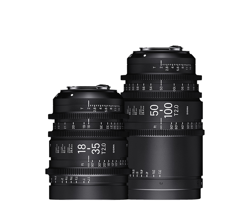 Professional Cinema Lenses Stacked PNG