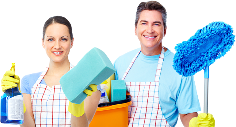 Professional Cleaning Team Readyfor Work PNG