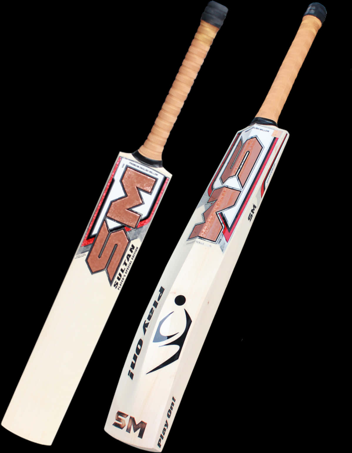 Professional Cricket Bats Displayed PNG