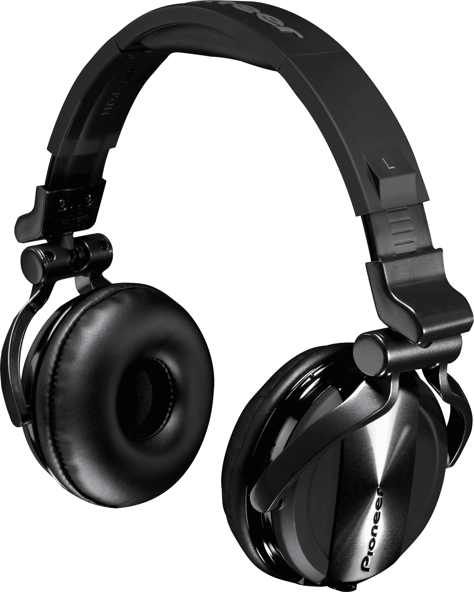 Professional D J Headphones Black PNG