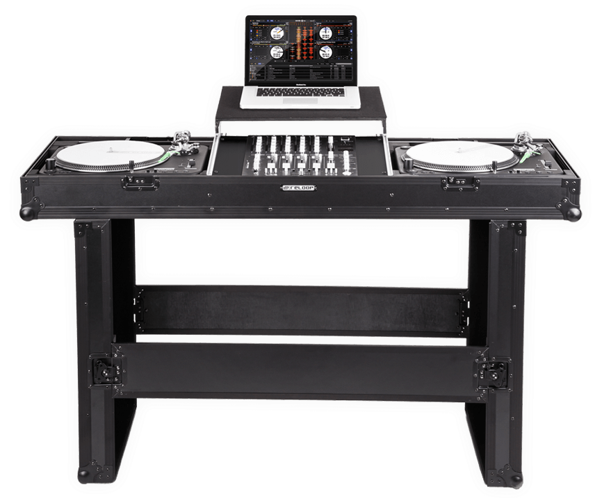 Professional D J Setupwith Turntablesand Mixer PNG