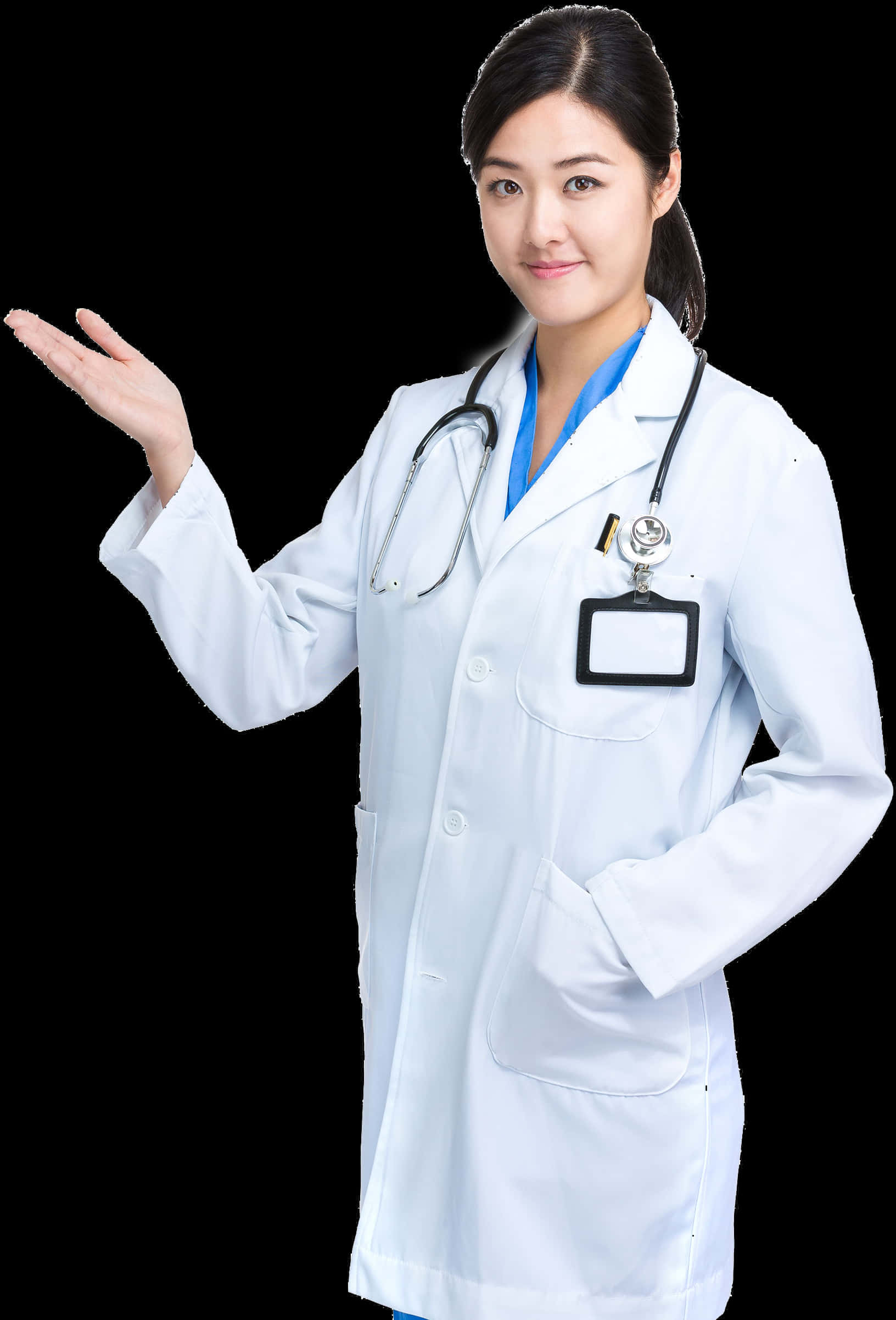 Professional Female Doctor Presenting PNG