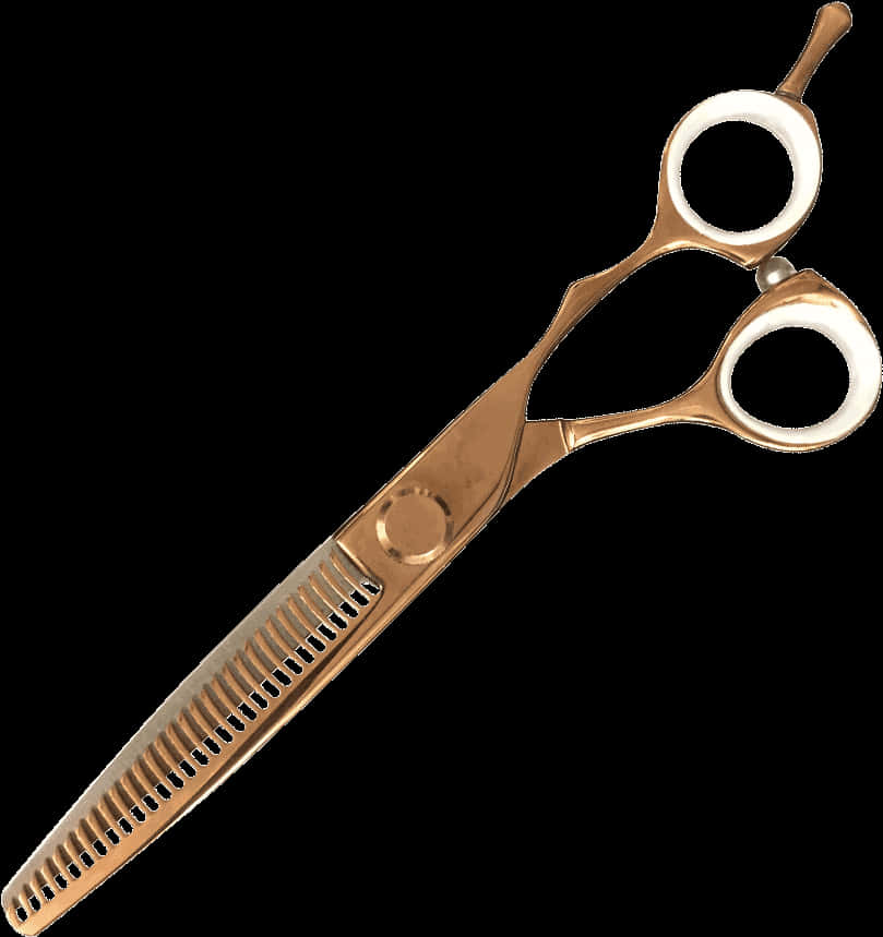 Professional Golden Thinning Scissors PNG