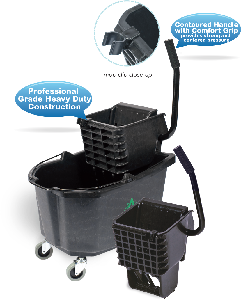 Professional Grade Mop Bucketwith Wringer PNG