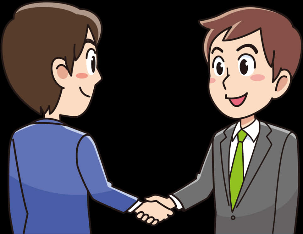 Professional Handshake Cartoon PNG
