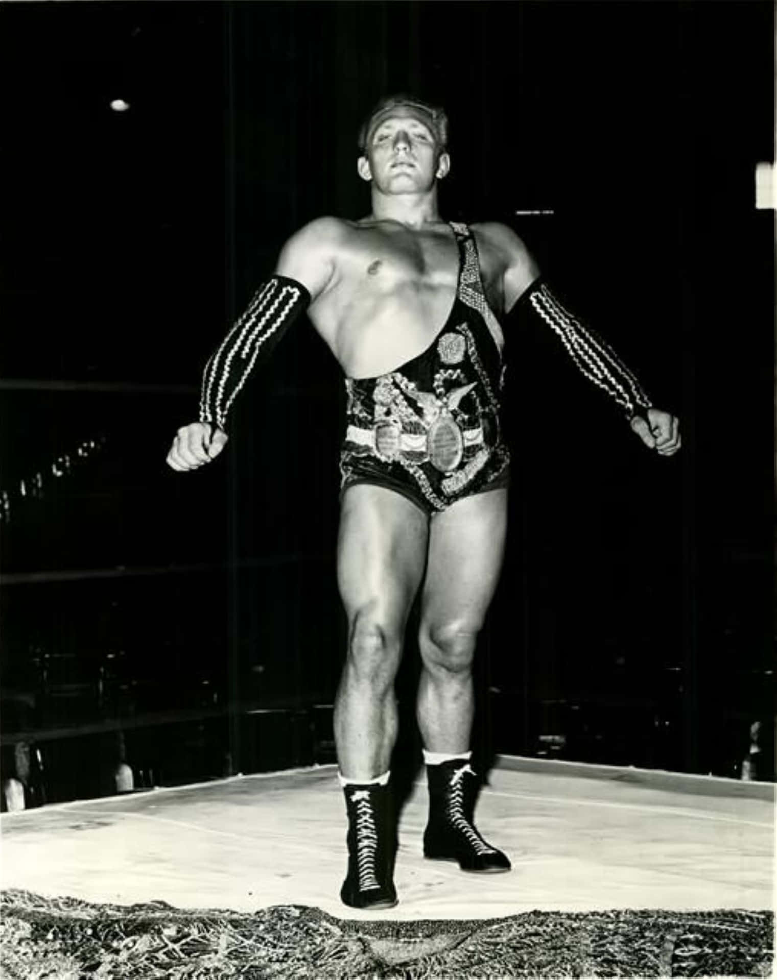 Caption: Legendary Heavyweight Wrestler, Buddy Rogers in Action Wallpaper