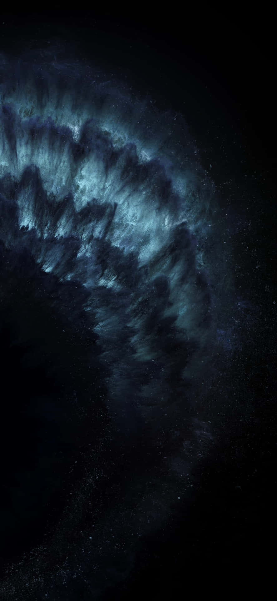 En blå nebulosa med en blå ring rundt om det Wallpaper