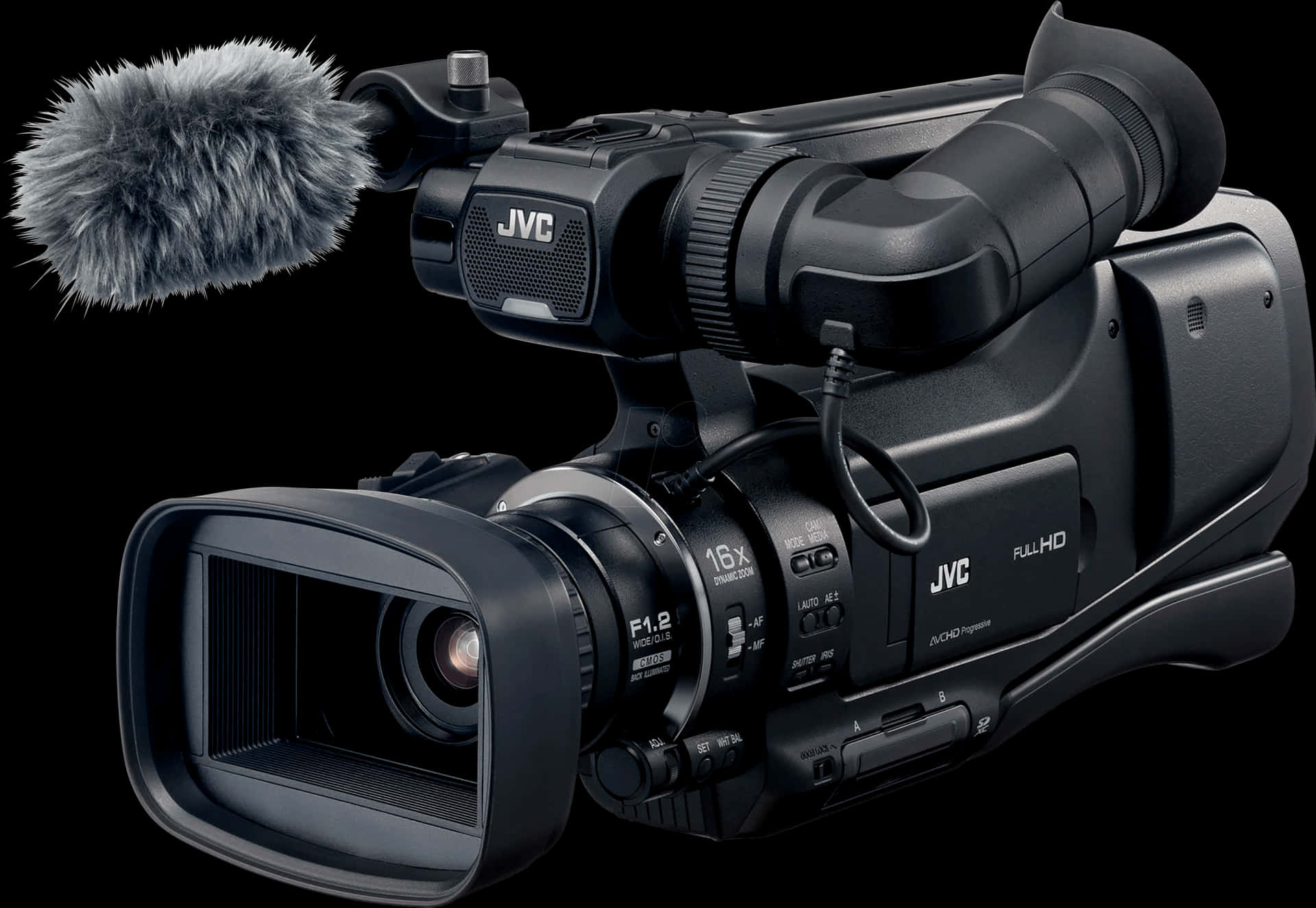 Professional J V C Camcorderwith Microphone PNG