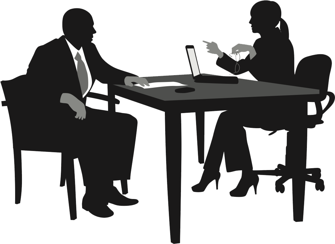 Professional Job Interview Silhouette PNG