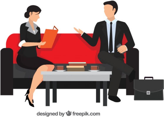 Professional Job Interview Vector Illustration PNG