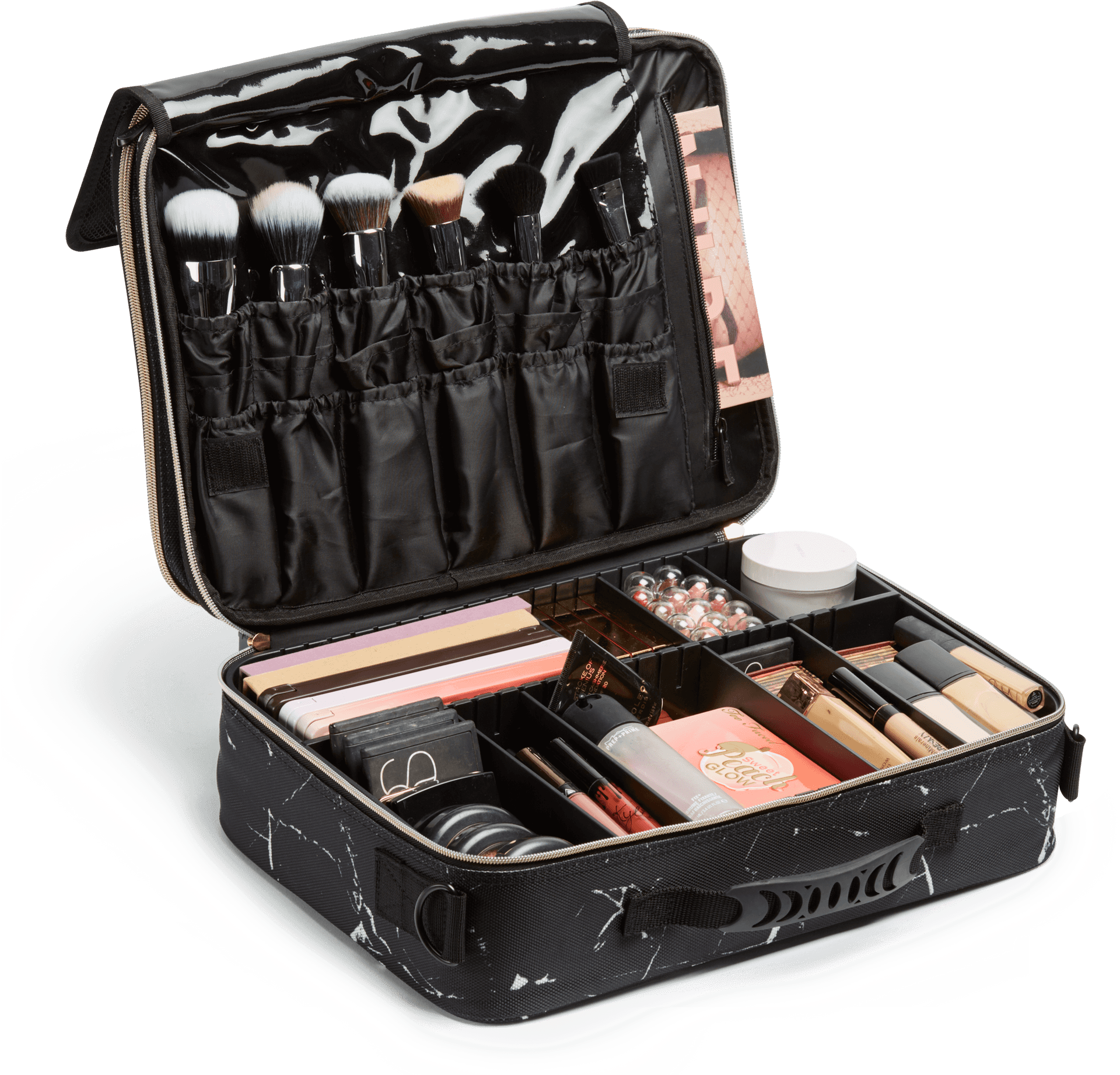 Professional Makeup Brush Setand Cosmetics Case PNG