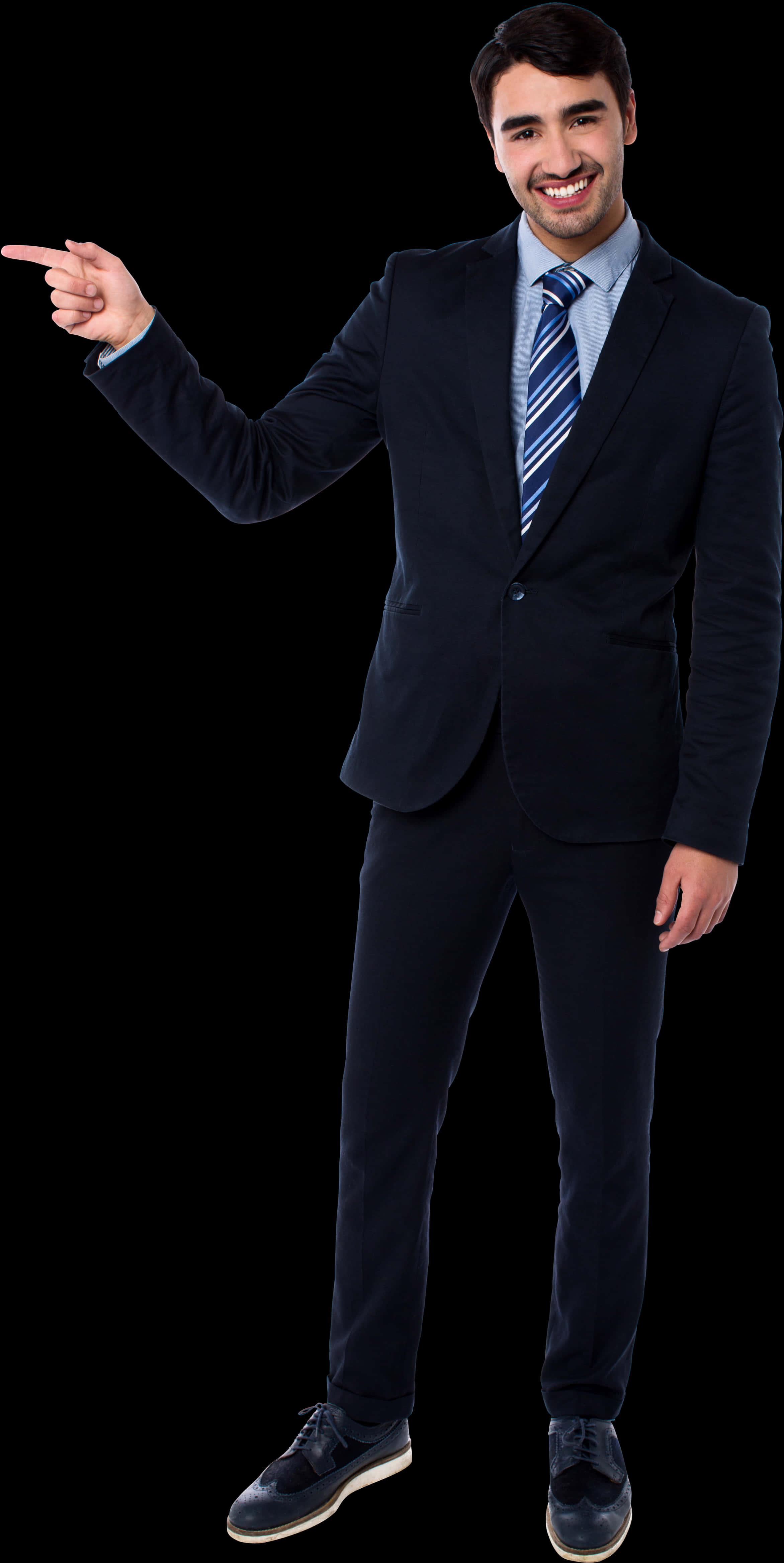 Professional Man Pointingin Suit PNG