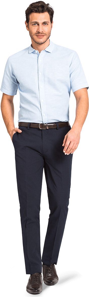 Professional Manin Blue Dress Shirt PNG