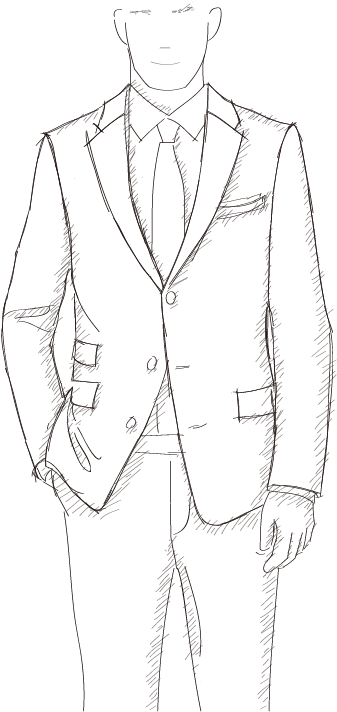 Professional Manin Suit Sketch PNG