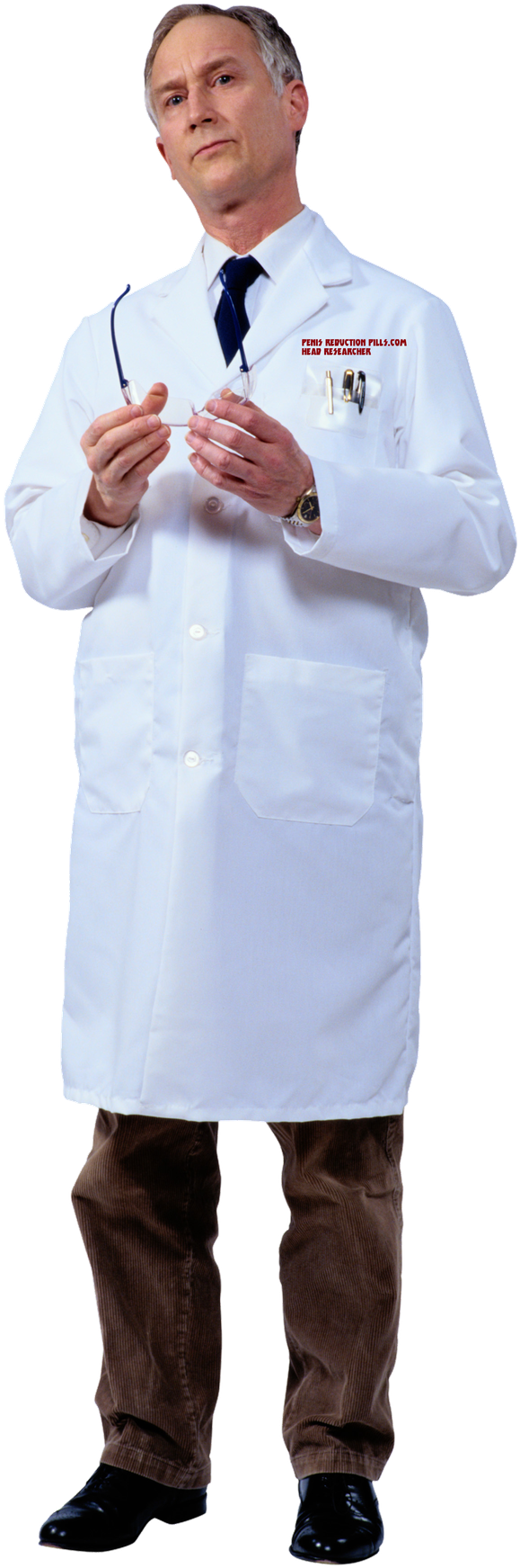 Professional Manin White Lab Coat PNG
