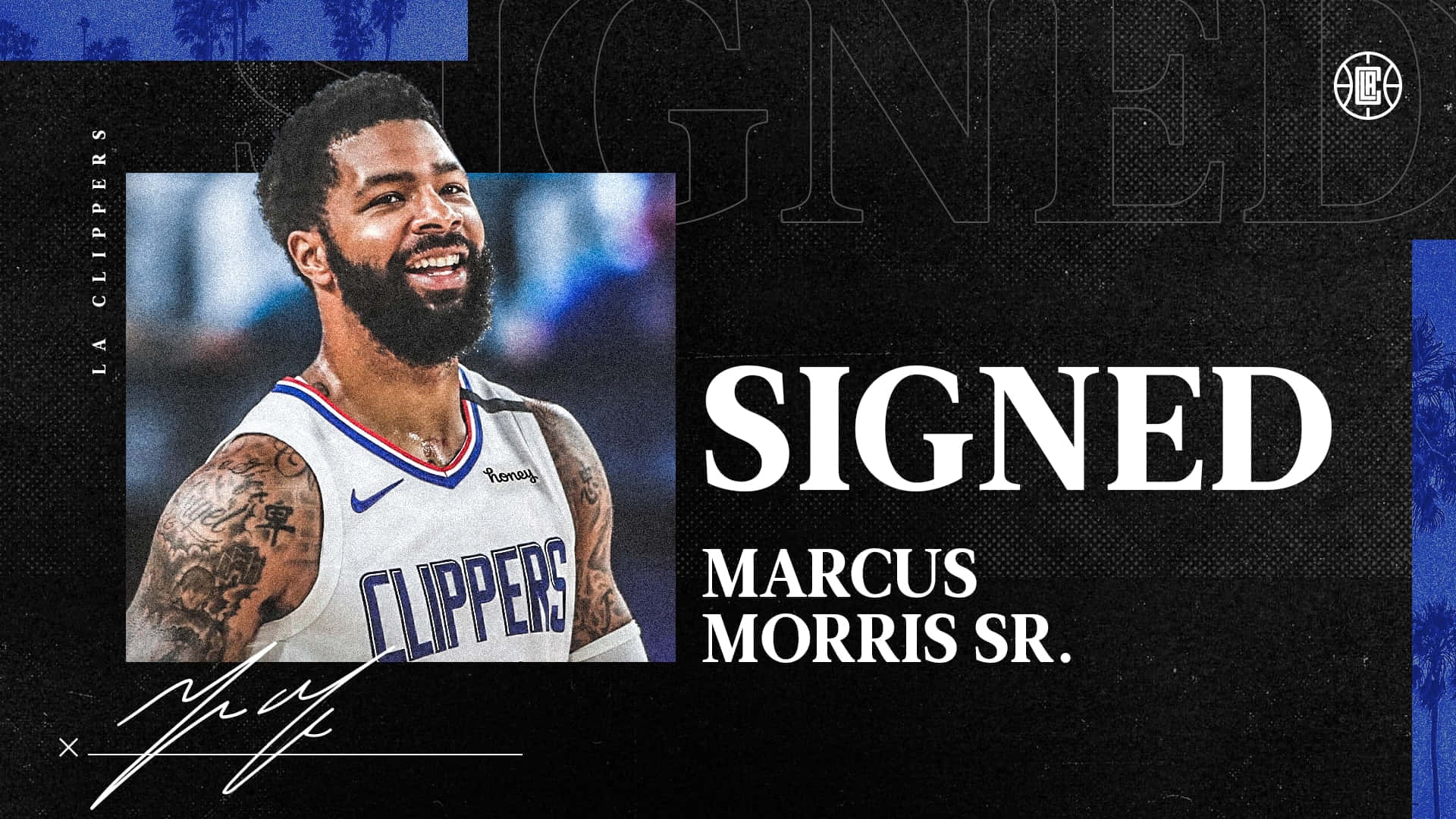 Professional NBA LA Clippers spiller Marcus Morris Sr. Illustration tapet Wallpaper