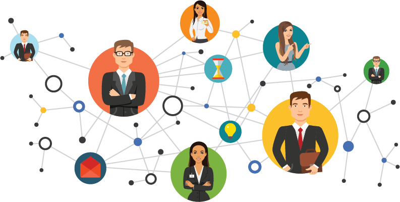 Professional Network Connectivity Illustration PNG