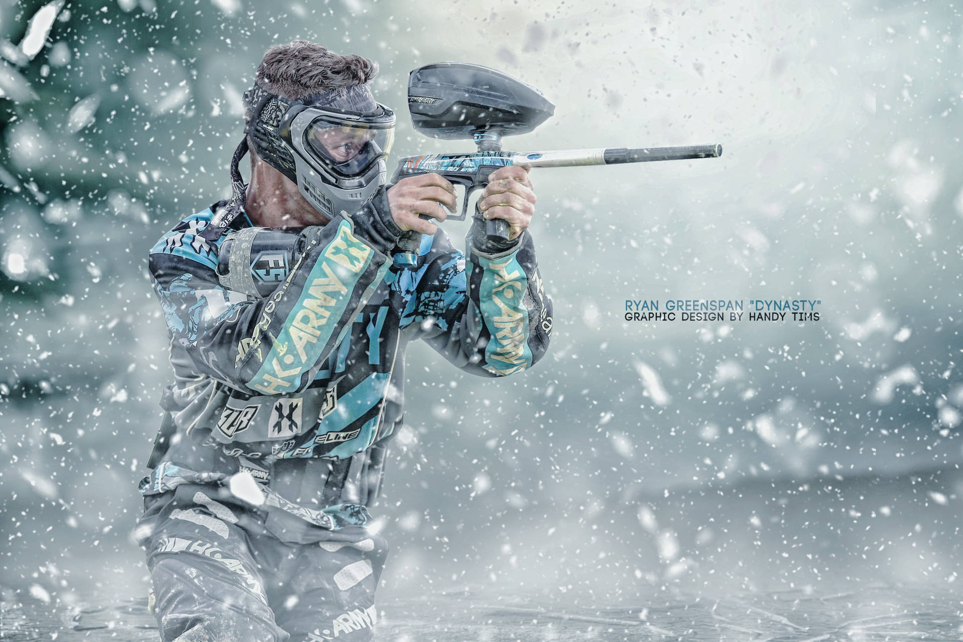 Professional Paintball Player in Action Wallpaper