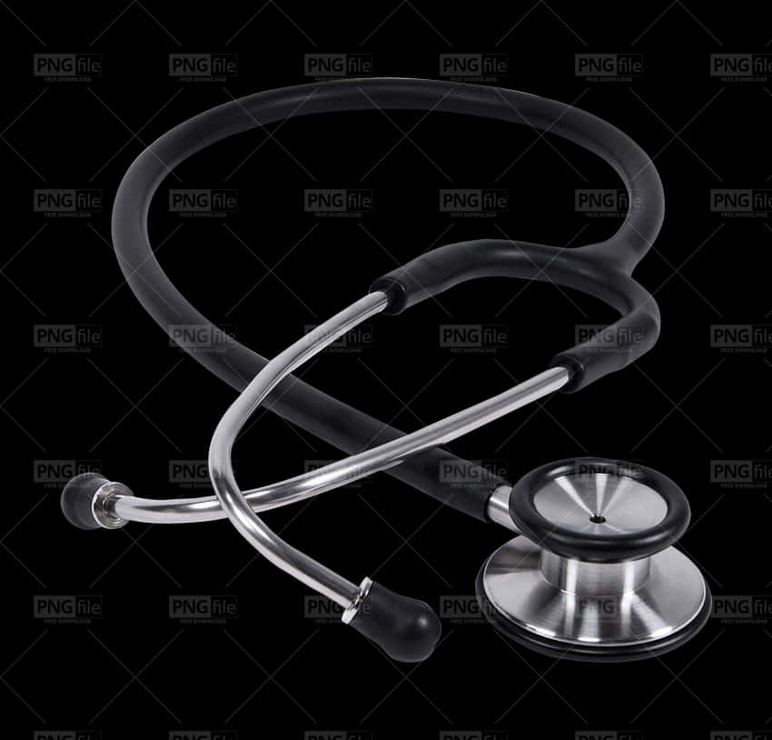 Professional Stethoscopeon Black Background PNG