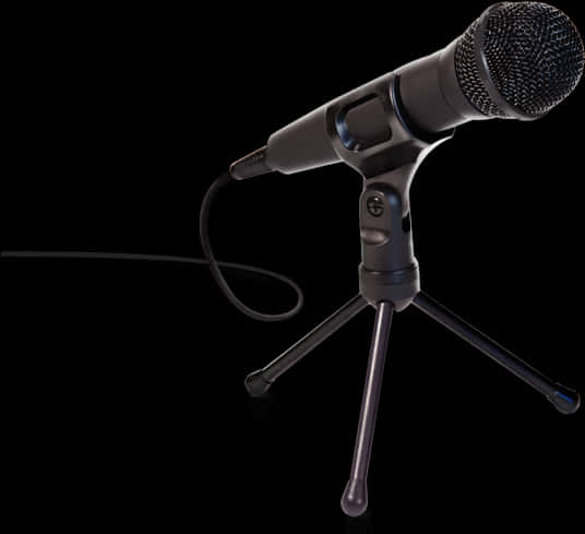Professional Studio Microphoneon Stand PNG