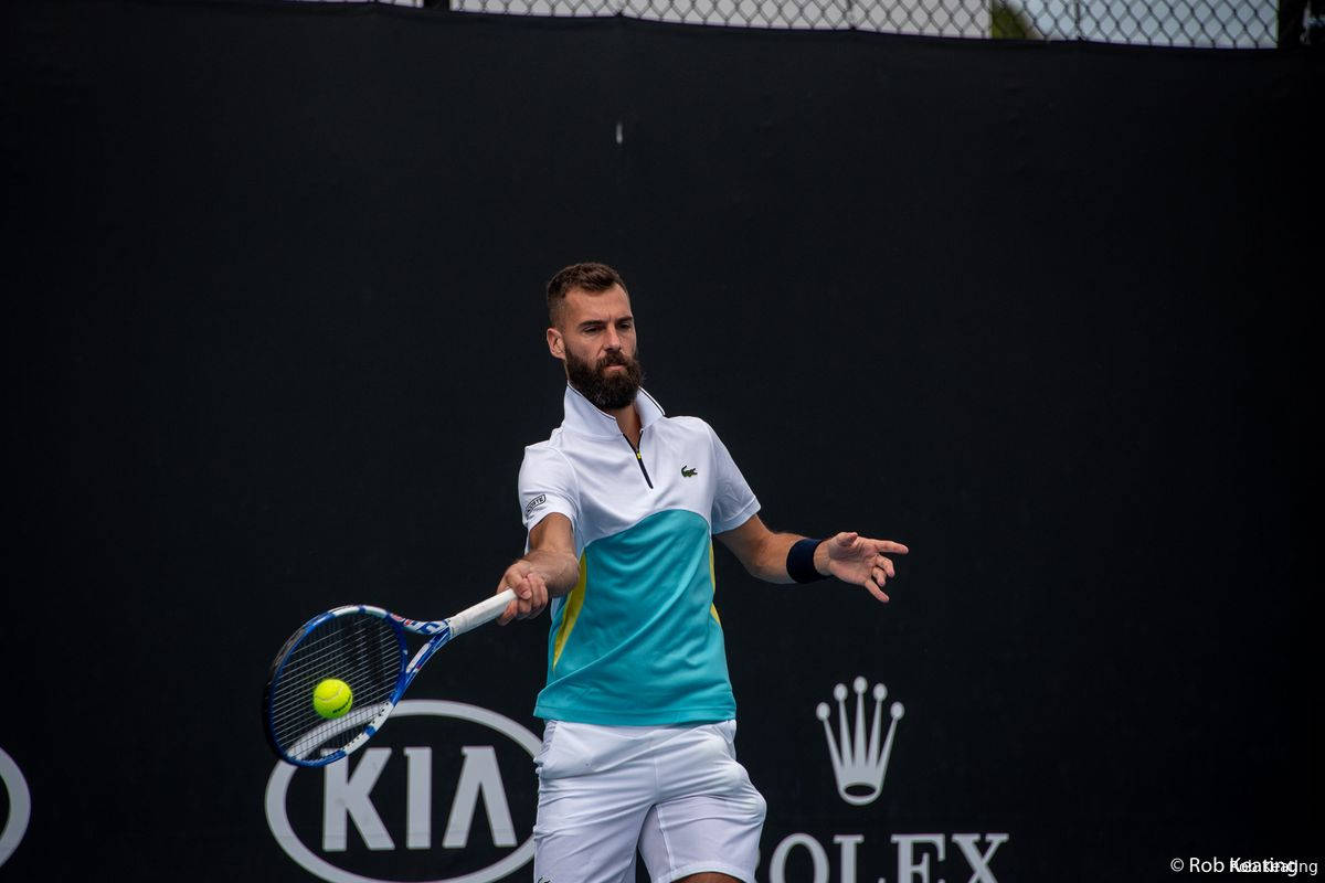 Professional Tennis Player Benoit Paire In Action Wallpaper