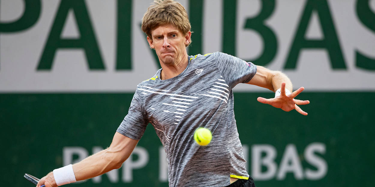 Professional Tennis Player Kevin Anderson In Action Wallpaper