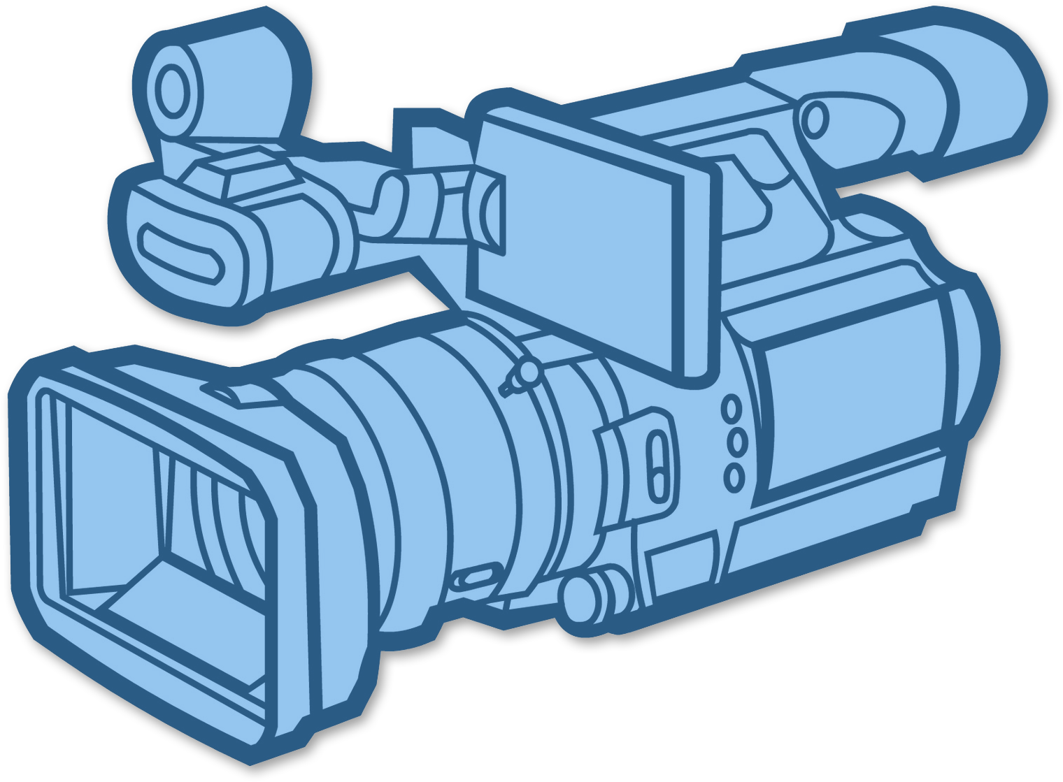 Professional Video Camera Vector Illustration PNG