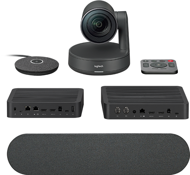 Professional Video Conferencing Equipment Setup PNG