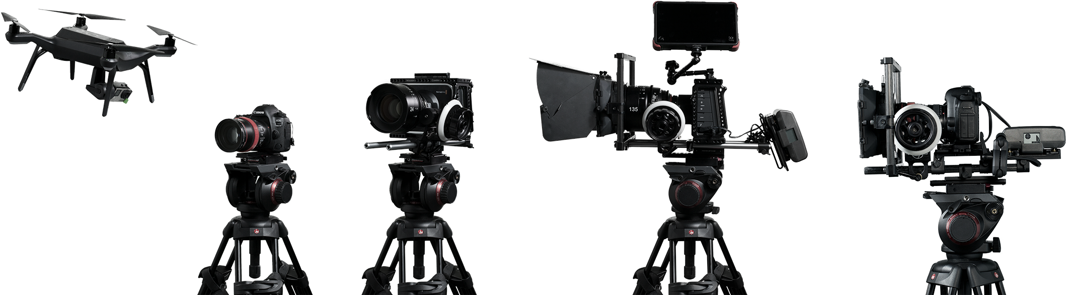 Professional Video Production Equipment Lineup PNG
