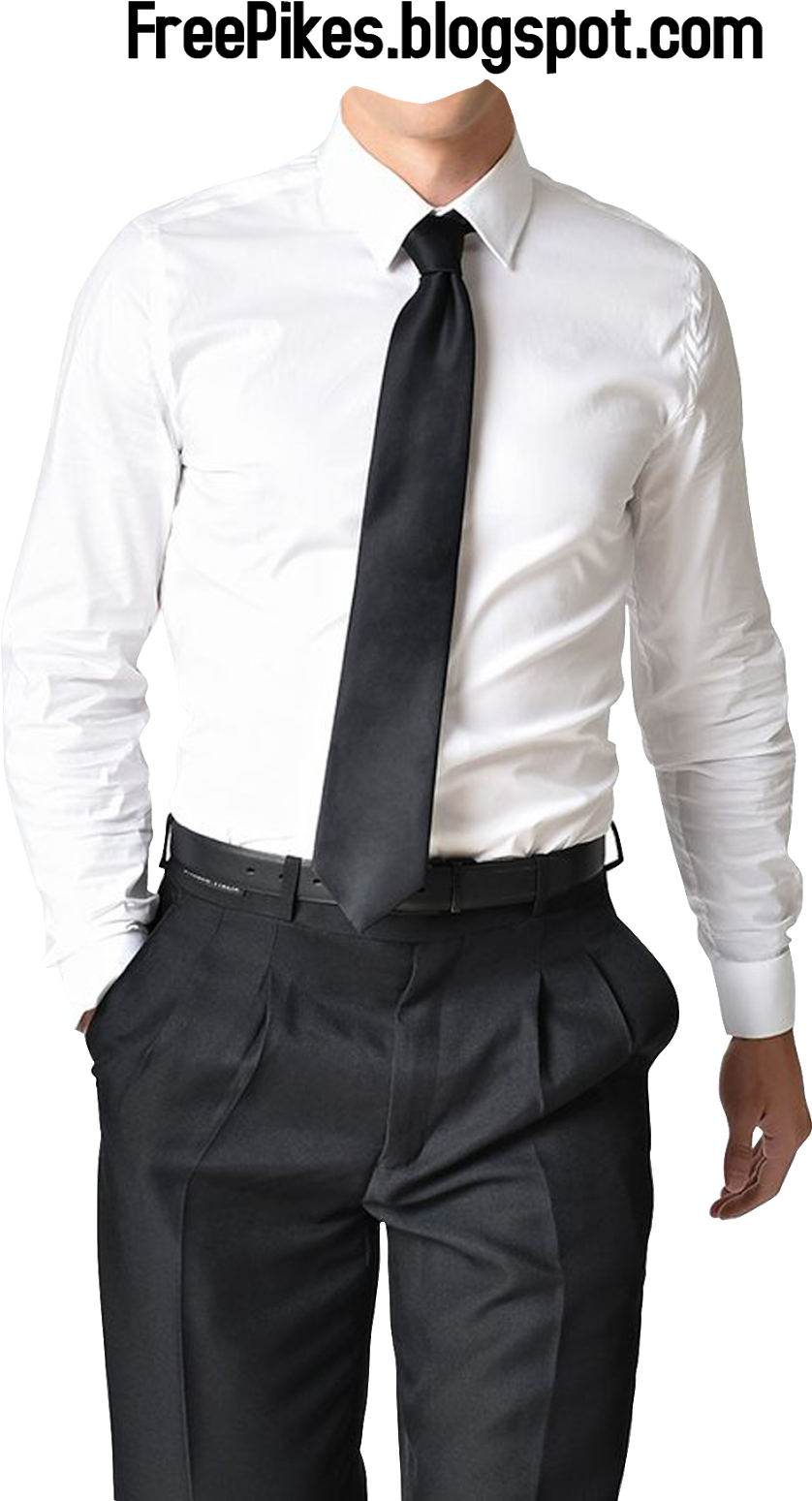 Professional White Dress Shirtand Tie PNG