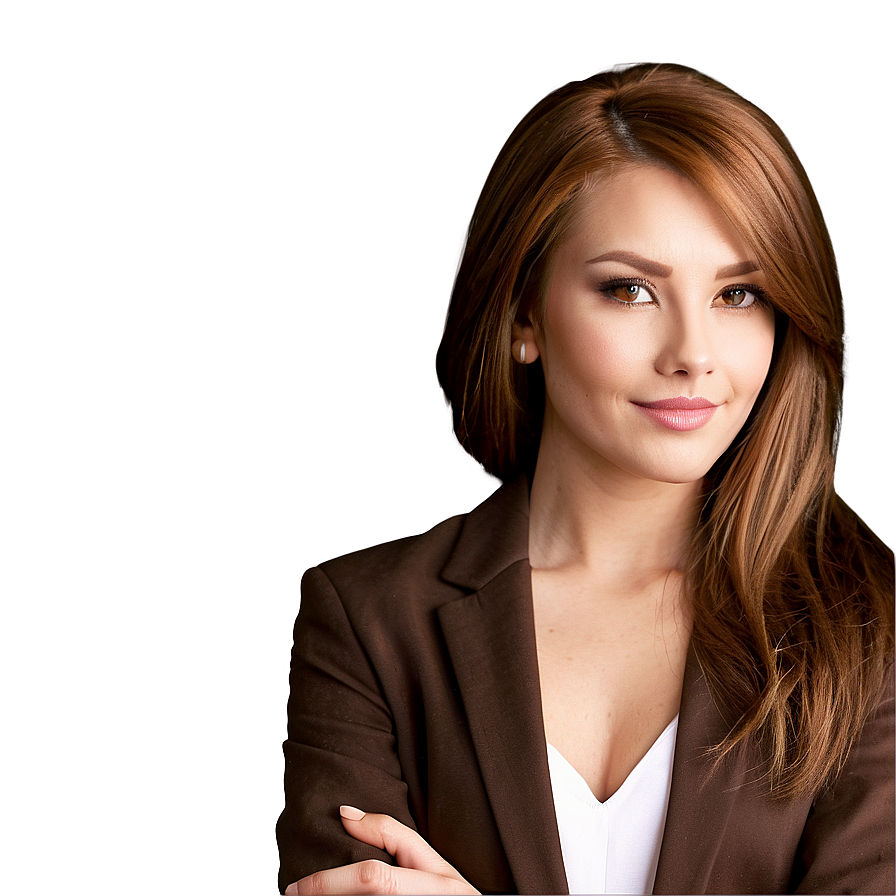 Professional Woman Brown Hair Png 05252024 PNG