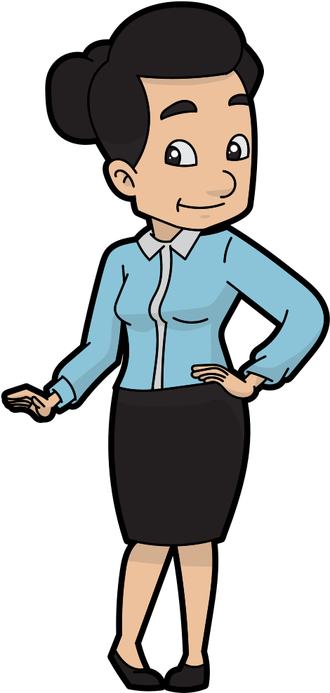 Professional Woman Cartoon Character PNG