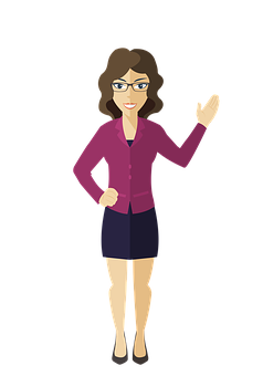 Professional Woman Presentation Cartoon PNG