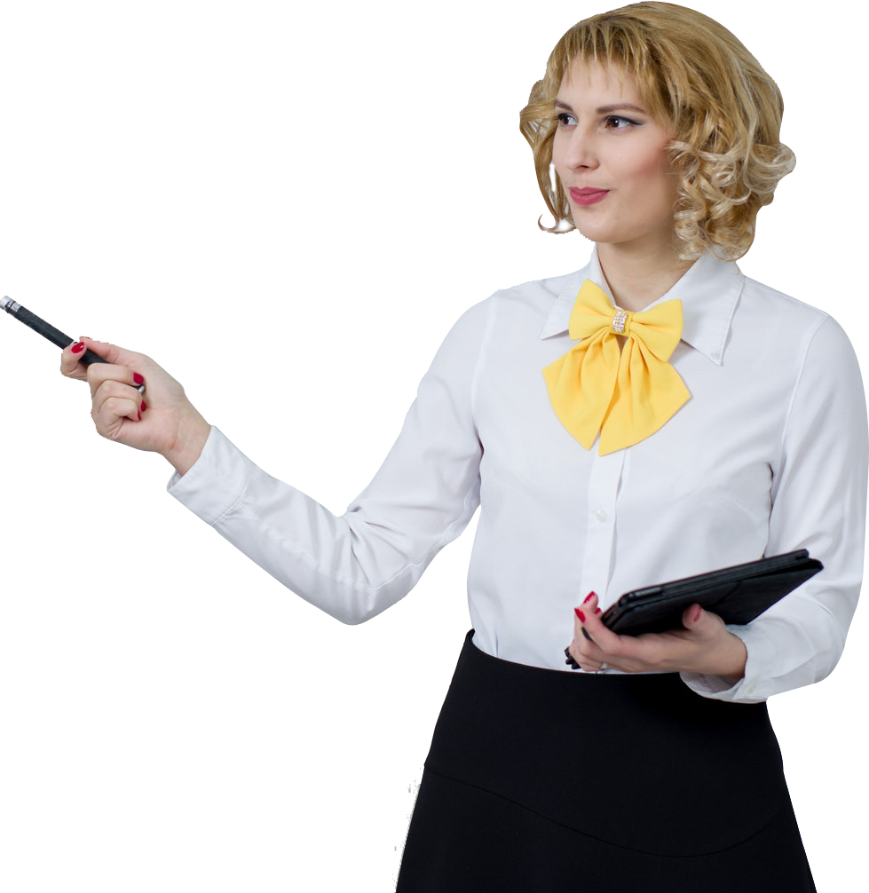 Professional Woman Presenting Point_768x789.png PNG