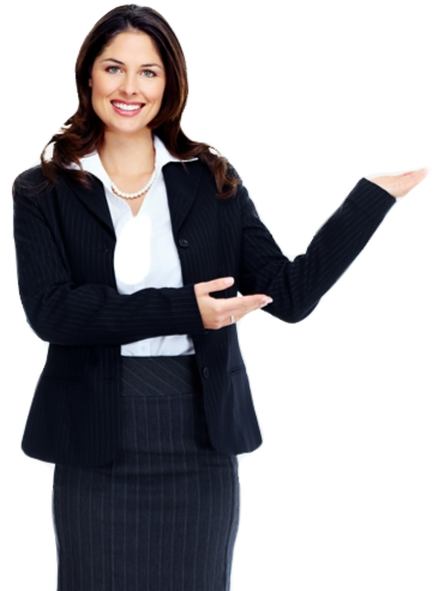 Download Professional Woman Presenting Product.png | Wallpapers.com