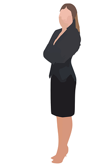 Professional Woman Standing Vector PNG