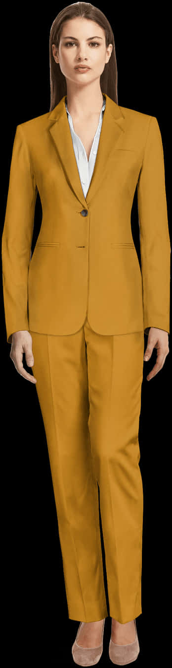 Professional Woman Yellow Suit PNG