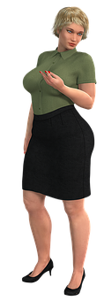 Professional Woman3 D Character PNG