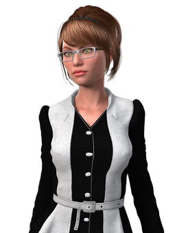 Professional Woman3 D Character PNG