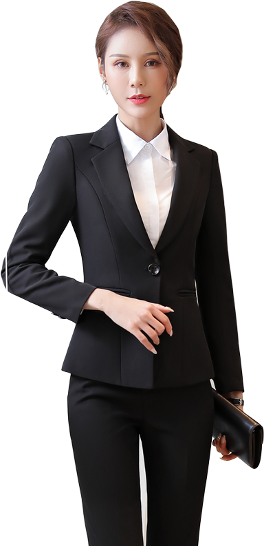 Professional Womanin Black Suit PNG