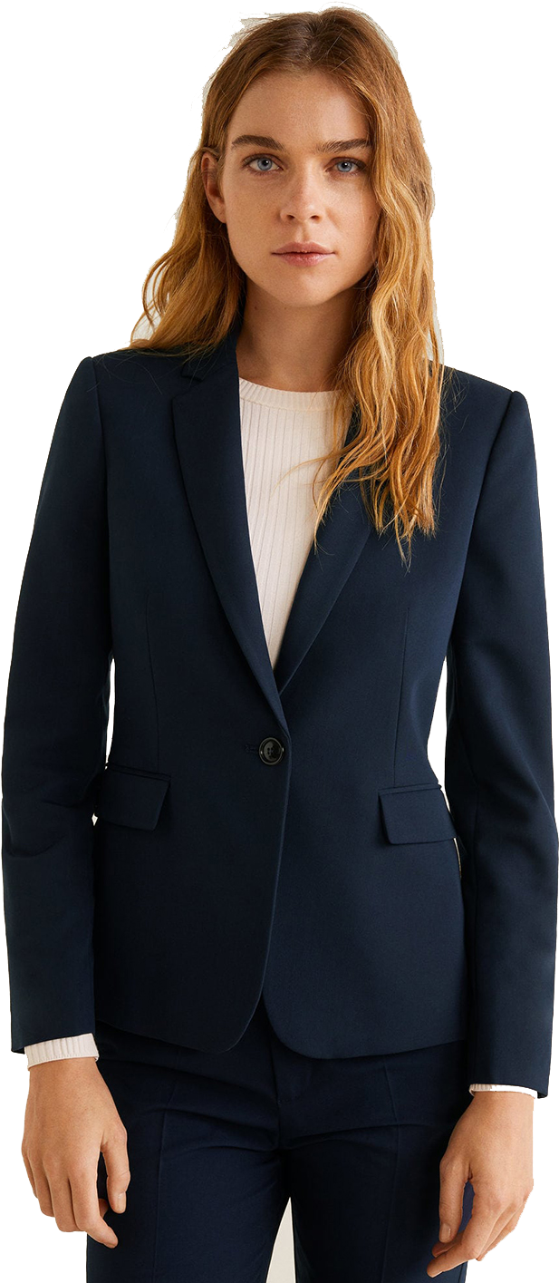 Professional Womanin Blue Blazer PNG