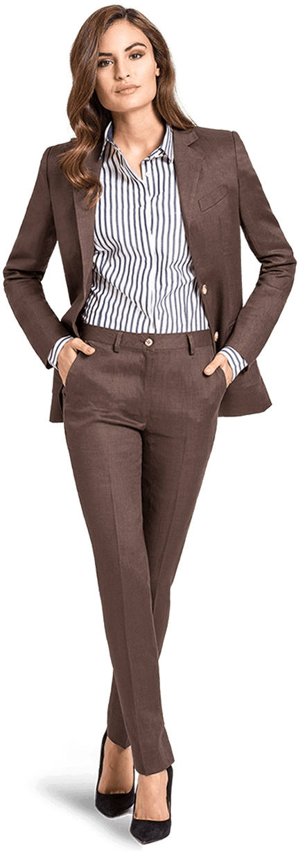 Professional Womanin Brown Suit PNG