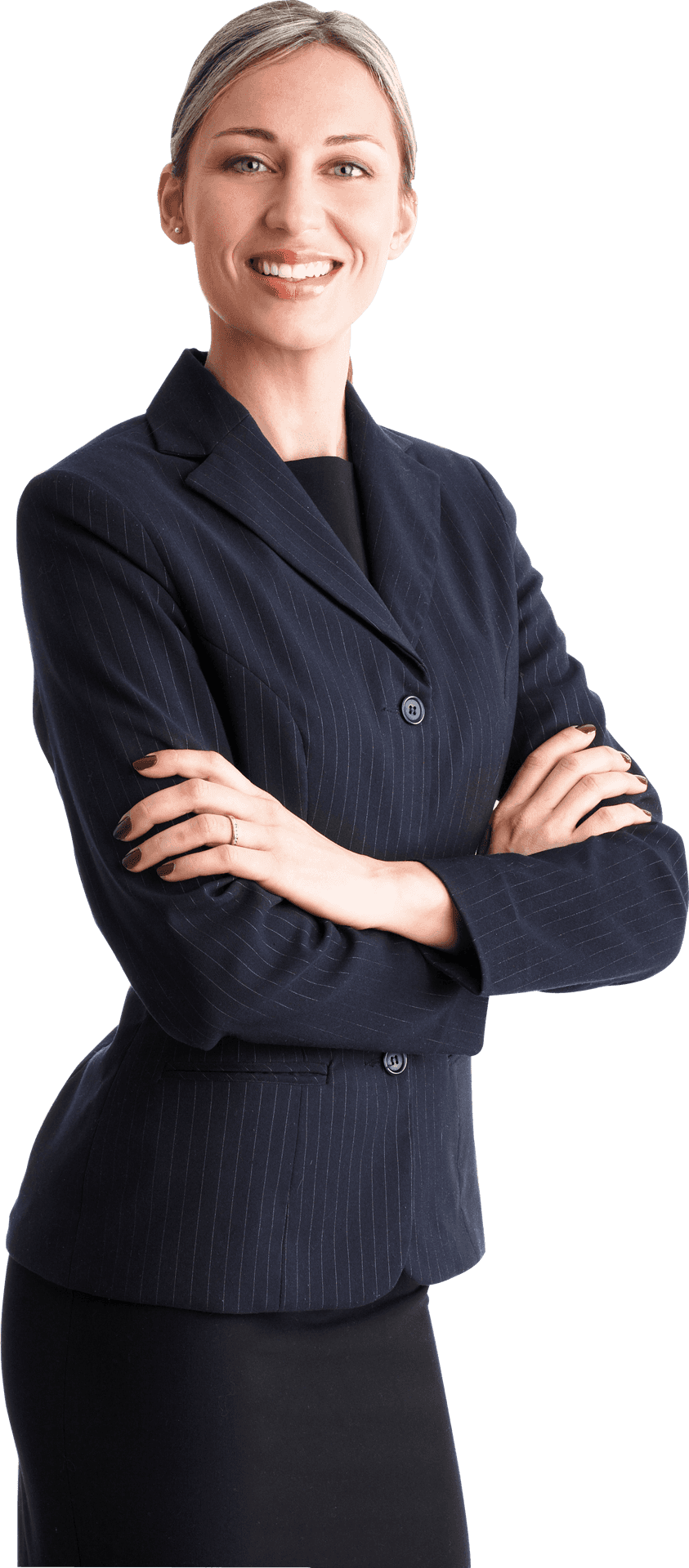 Professional Womanin Pinstripe Suit PNG
