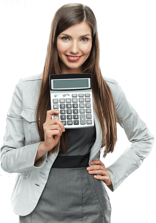 Professional Womanwith Calculator PNG