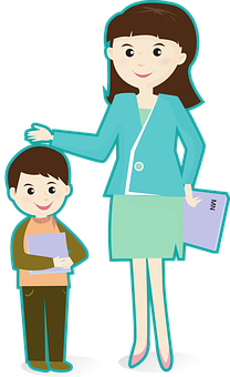 Professional Womanwith Child Illustration PNG