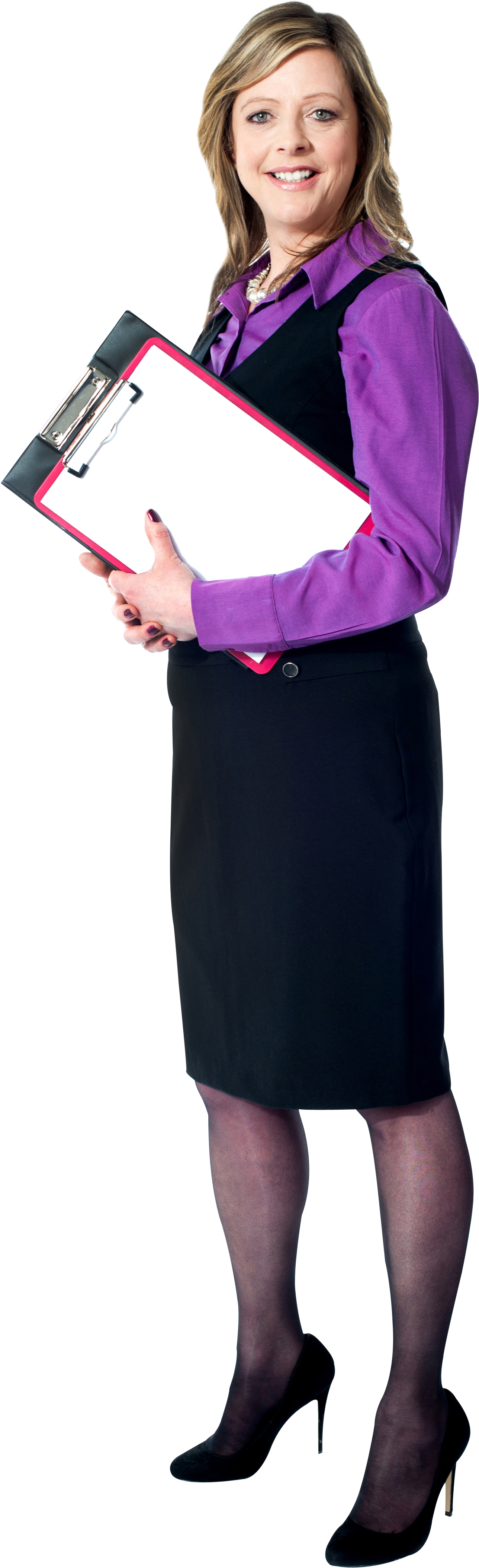 Professional Womanwith Clipboard PNG