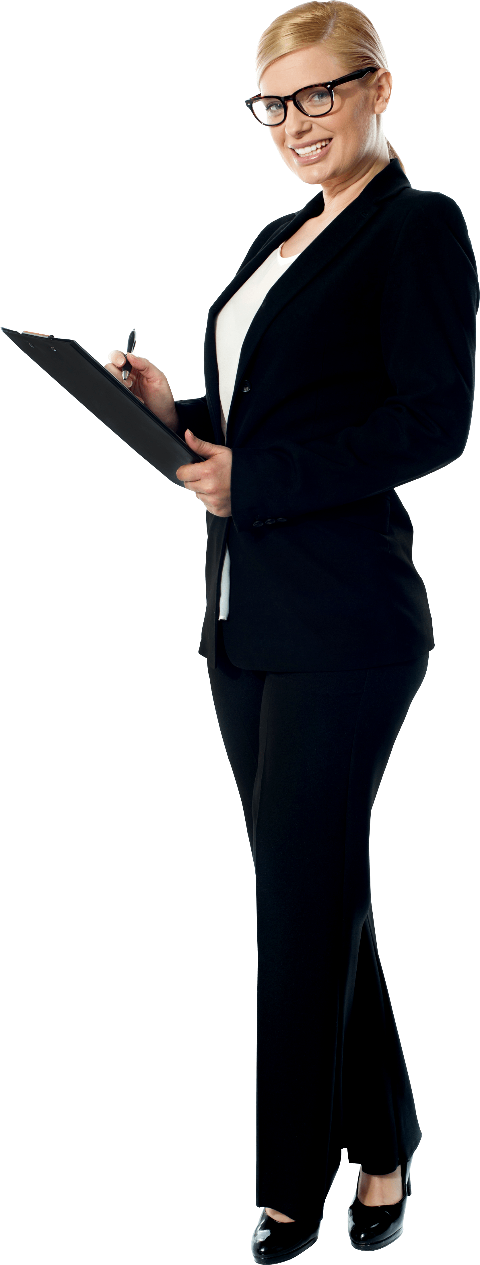 Professional Womanwith Clipboard PNG