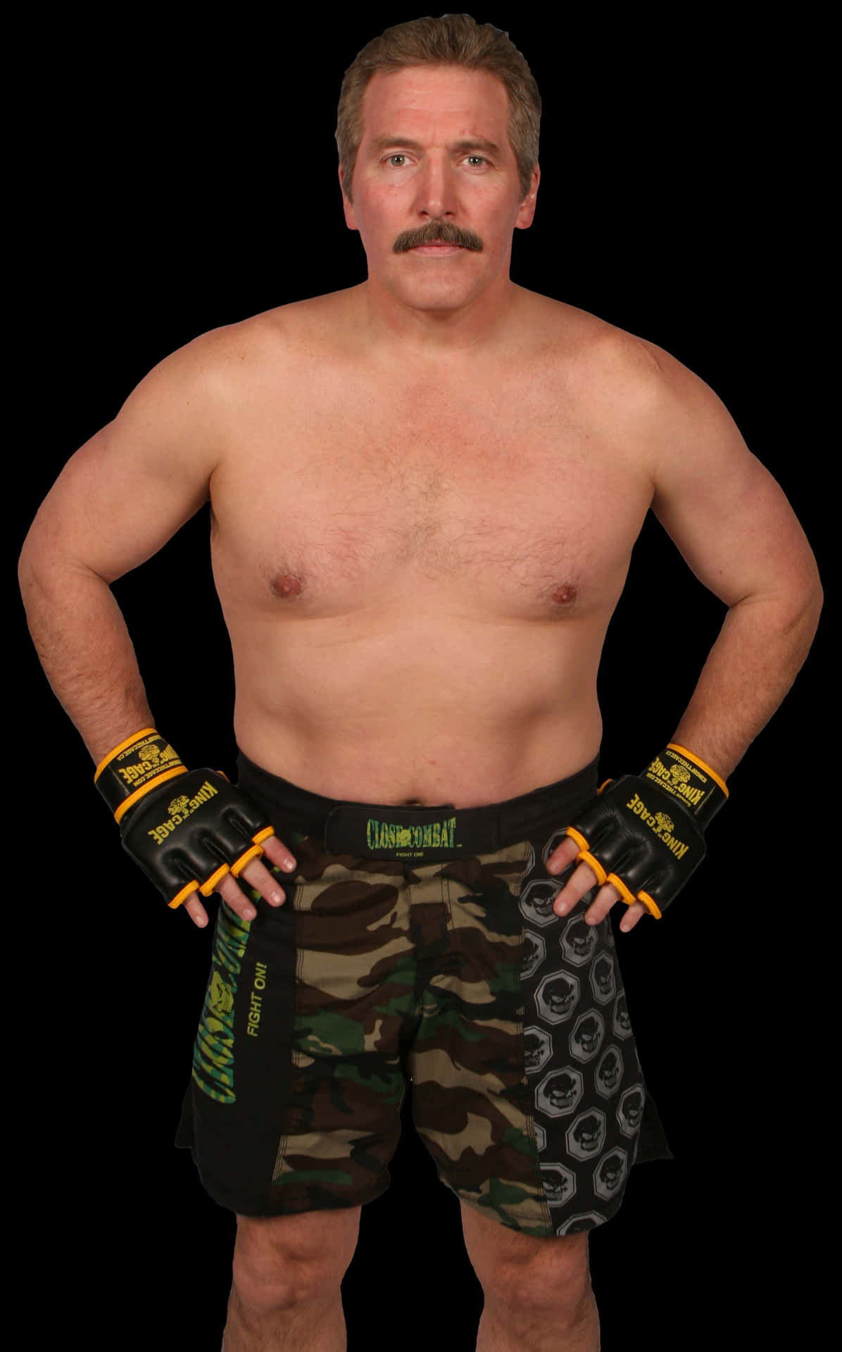 Professional Wrestler Dan Severn On White Background Wallpaper