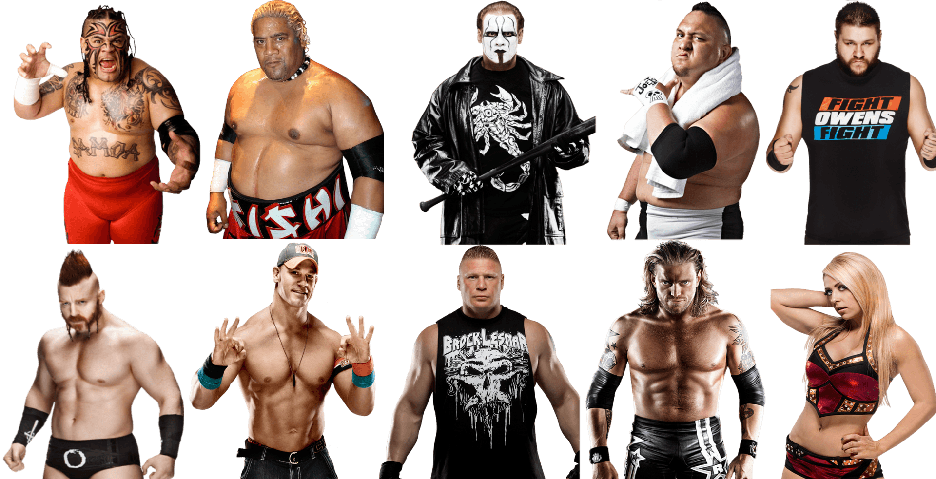 Professional Wrestlers Collage PNG