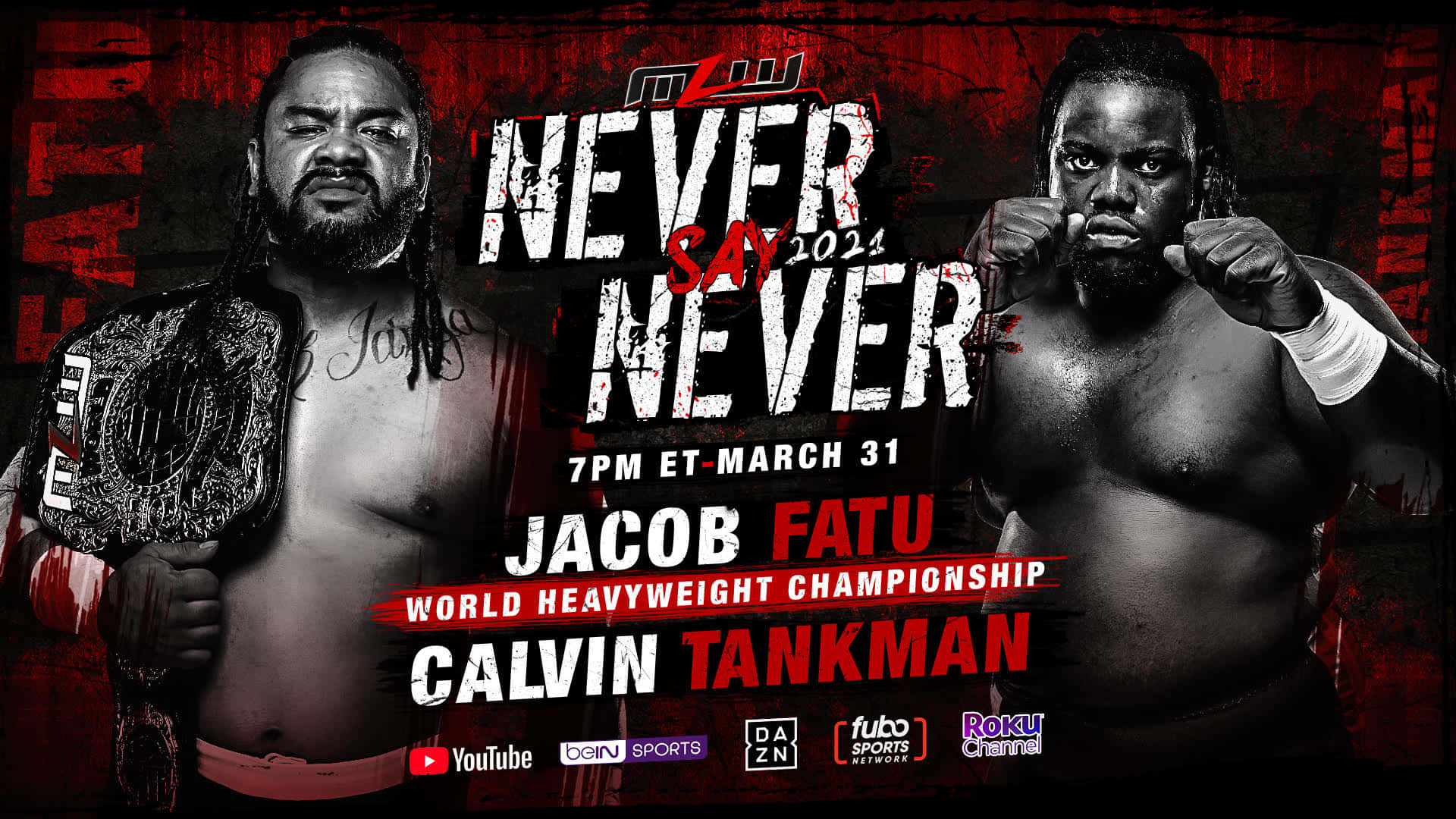 Wrestlingprofessionale: Jacob Fatu E Calvin Tankman Sfondo